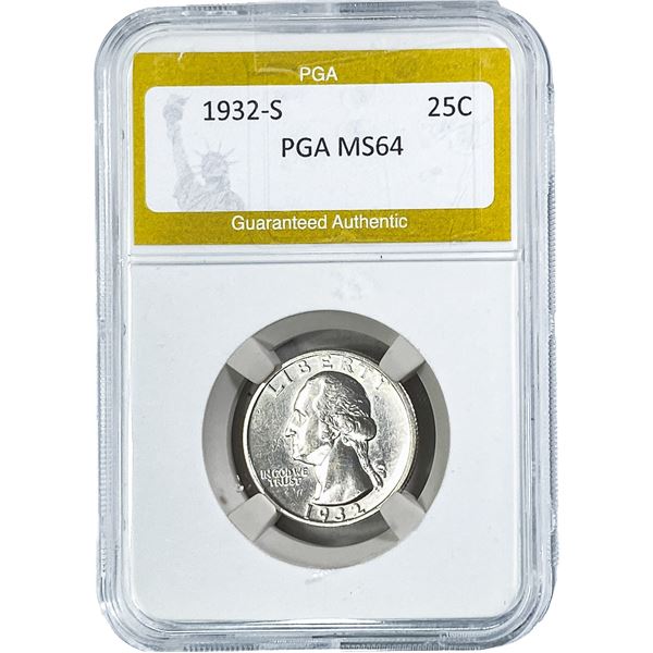 1932-S Washington Silver Quarter PGA MS64