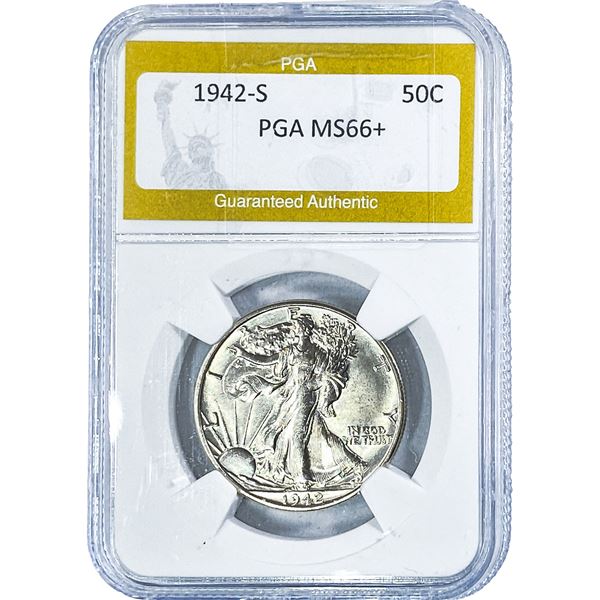 1942-S Walking Liberty Half Dollar PGA MS66+