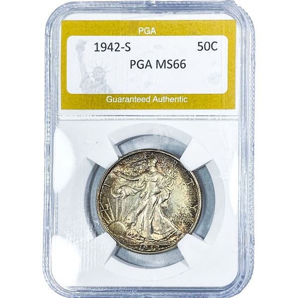 1942-S Walking Liberty Half Dollar PGA MS66