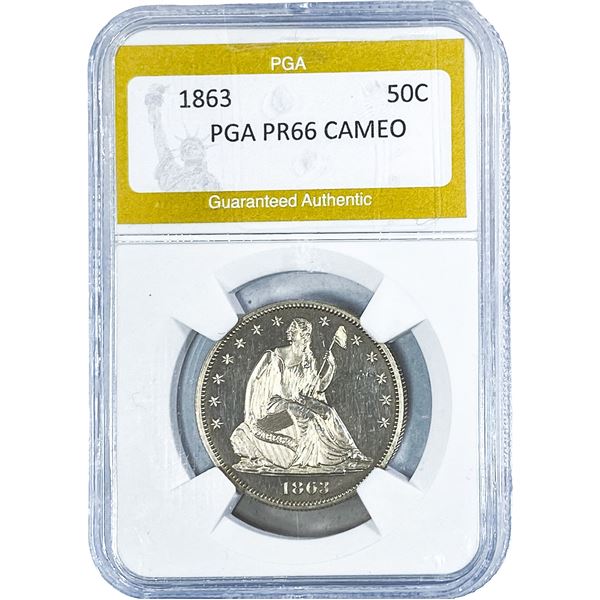 1863 Seated Liberty Half Dollar PGA PR66 CAMEO