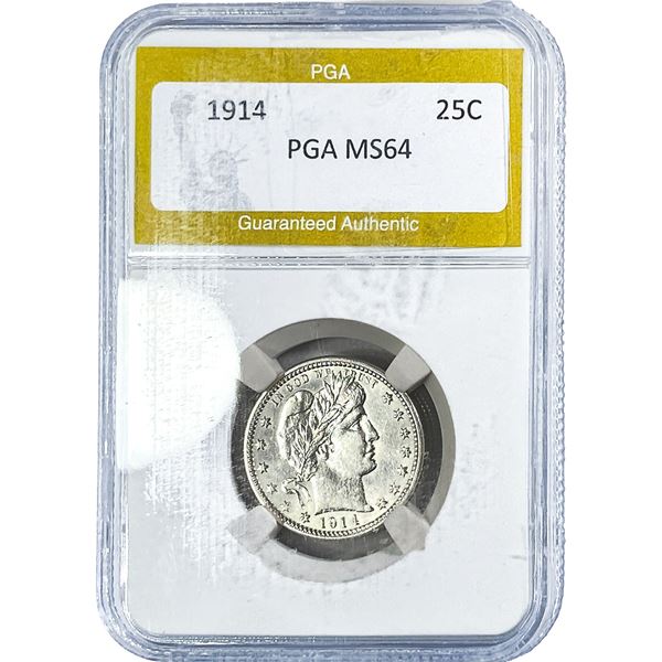 1914 Barber Quarter PGA MS64