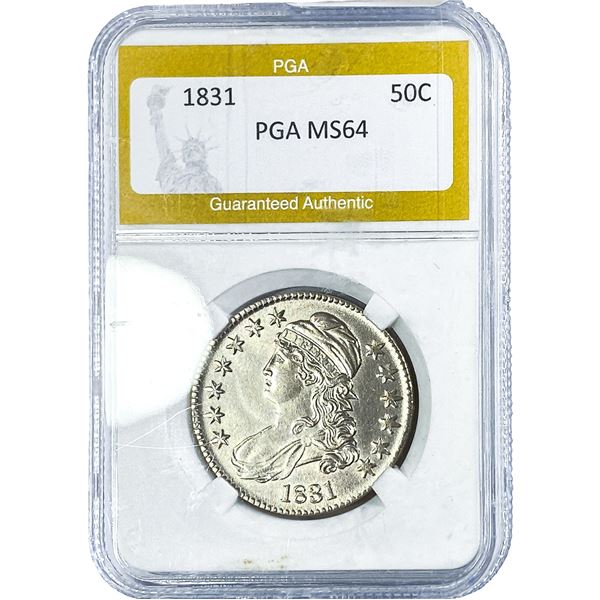 1831 Capped Bust Half Dollar PGA MS64