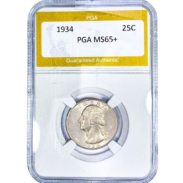 1934 Washington Silver Quarter PGA MS65+