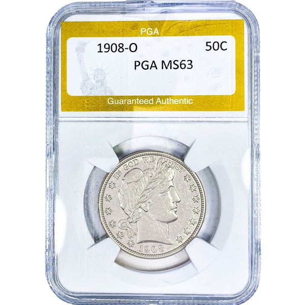 1908-O Barber Half Dollar PGA MS63
