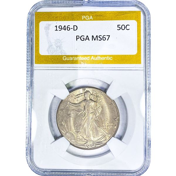 1946-D Walking Liberty Half Dollar PGA MS67