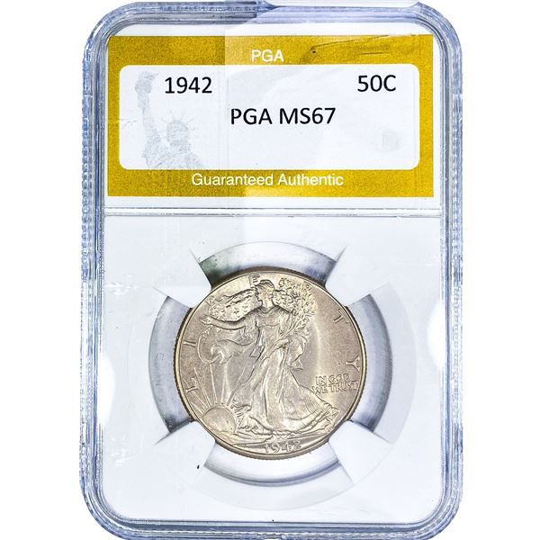 1942 Walking Liberty Half Dollar PGA MS67