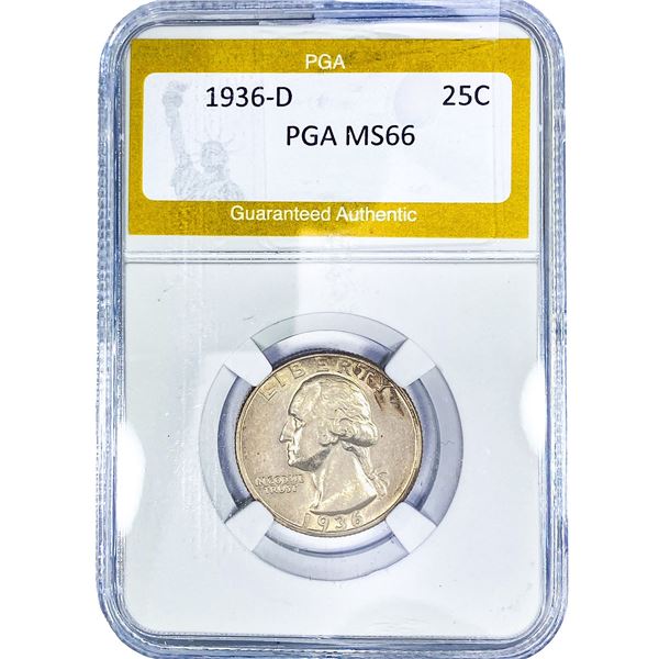 1936-D Washington Silver Quarter PGA MS66