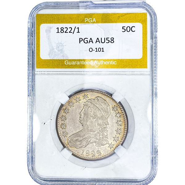 1822/1 Capped Bust Half Dollar PGA AU58