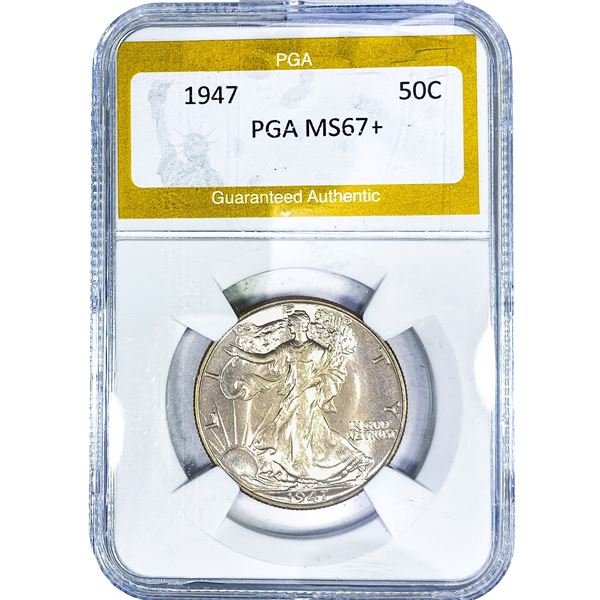 1947 Walking Liberty Half Dollar PGA MS67+