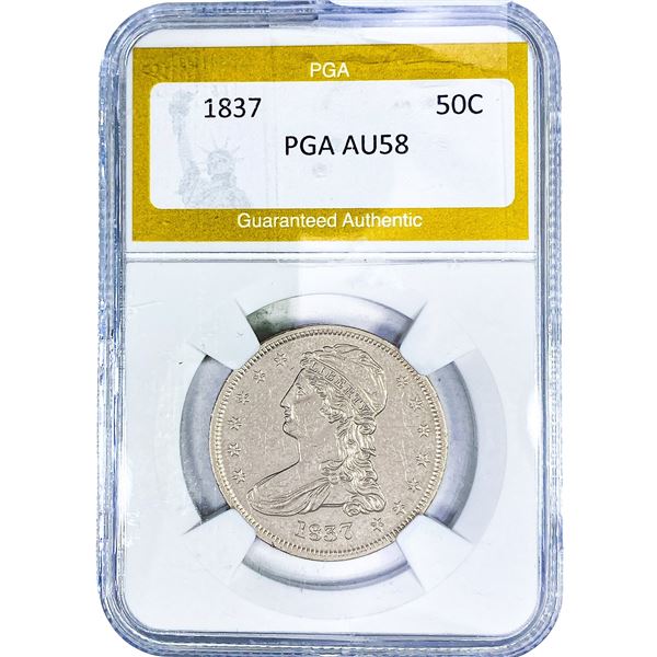 1837 Capped Bust Half Dollar PGA AU58
