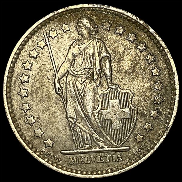 1957-B Switzerland .1342oz Silver Franc CLOSELY UNCIRCULATED
