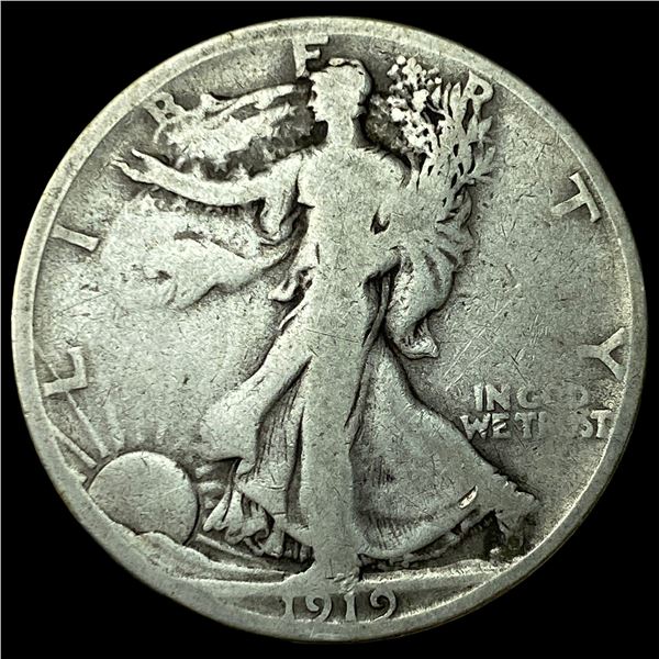 1919-S Silver Walking Liberty Half Dollar  LIGHTLY CIRCULATED