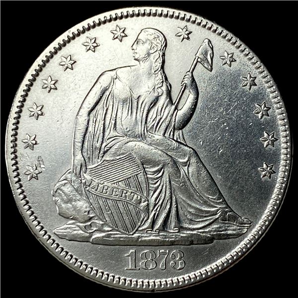 1873 Seated Liberty Half Dollar CHOICE AU