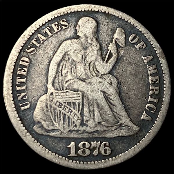 1876-CC Silver Seated Liberty Dime LIGHTLY  CIRCULATED