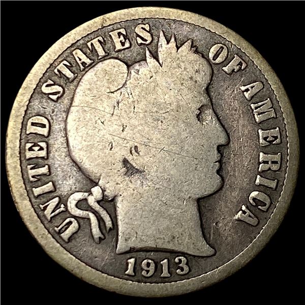 1913-S Silver Barber Dime NICELY CIRCULATED