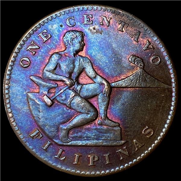 1944-S Bronze One Centavo Philippines GEM BU