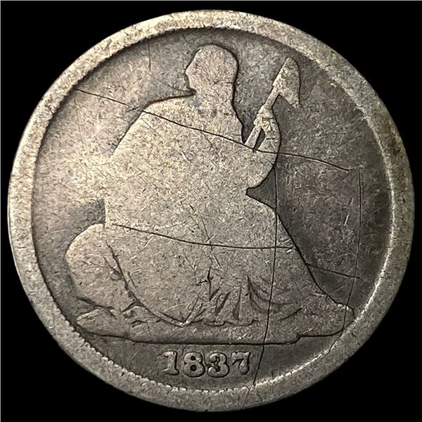 1837 Silver Seated Liberty Dime LIGHTLY  CIRCULATED