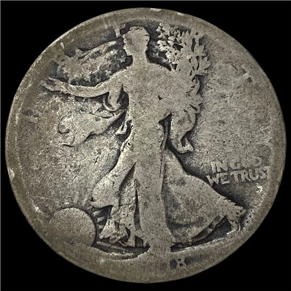 Walking Liberty Half Dollar date worn off.  NICELY CIRCULATED