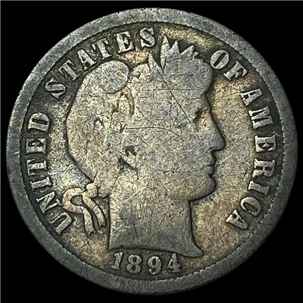 1894-O Silver Barber Dime NICELY CIRCULATED