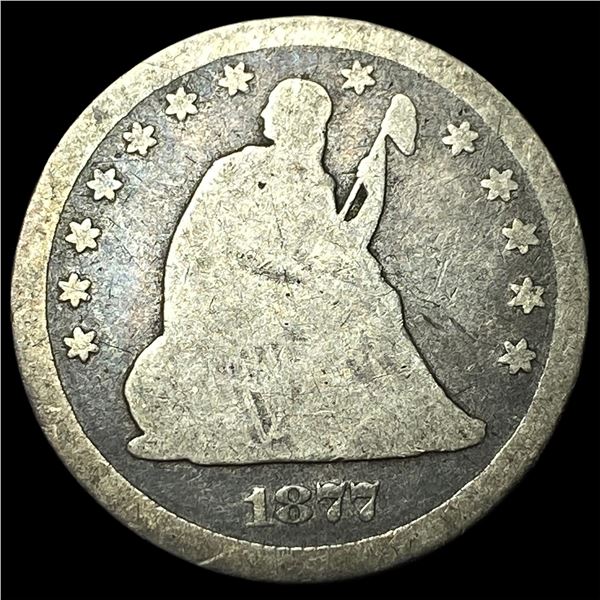 1877-CC Silver Seated Liberty Quarter LIGHTLY  CIRCULATED