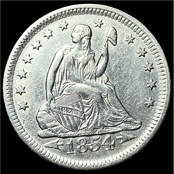 1854 Arrows Seated Liberty Quarter  UNCIRCULATED