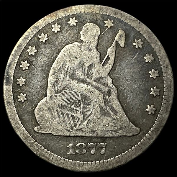 1877-CC Silver Seated Liberty Quarter LIGHTLY  CIRCULATED