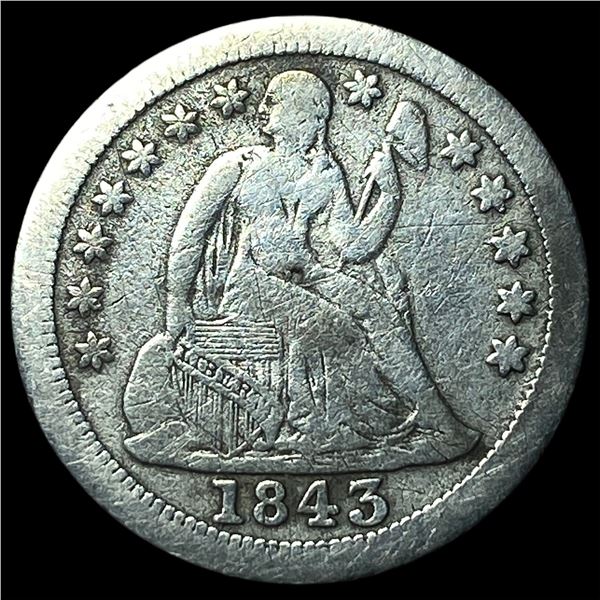 1843-O Silver Seated Liberty Dime LIGHTLY  CIRCULATED