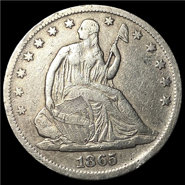1865-S Silver Half Dollar LIGHTLY CIRCULATED
