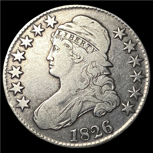 1826 Capped Bust Half Dollar LIGHTLY  CIRCULATED