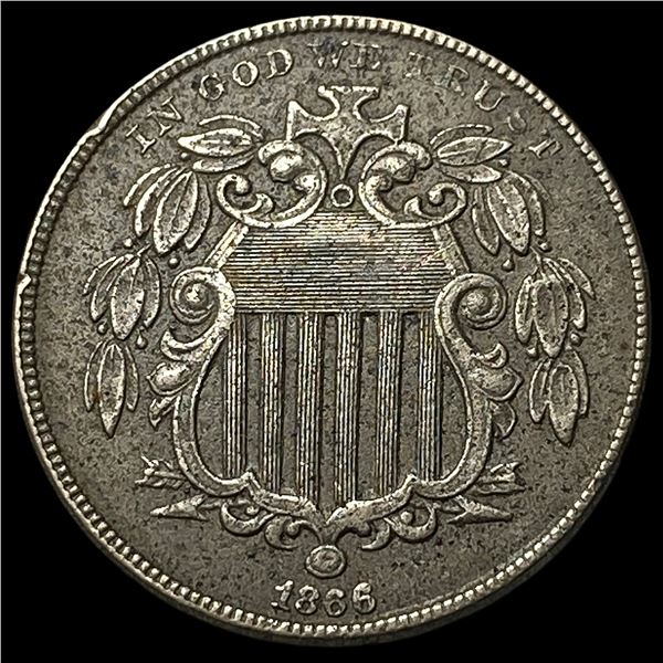 1866 Shield Nickel No Rays NEARLY  UNCIRCULATED