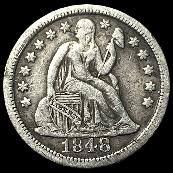 1848 Seated Liberty Dime NEARLY UNCIRCULATED