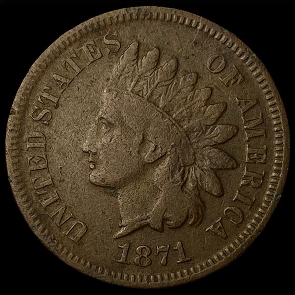 1871 Indian Head Cent NEARLY UNCIRCULATED