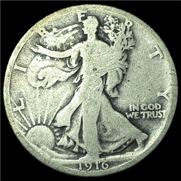 1916 Walking Liberty Half Dollar LIGHTLY  CIRCULATED