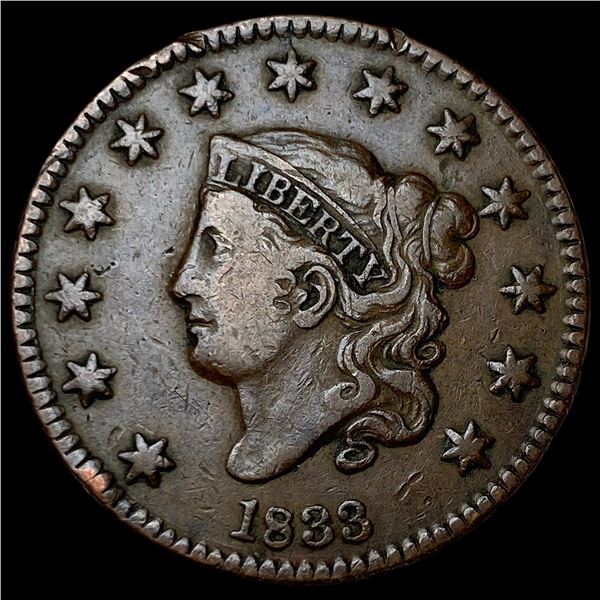 1833 Coronet Head Large Cent LIGHTLY  CIRCULATED