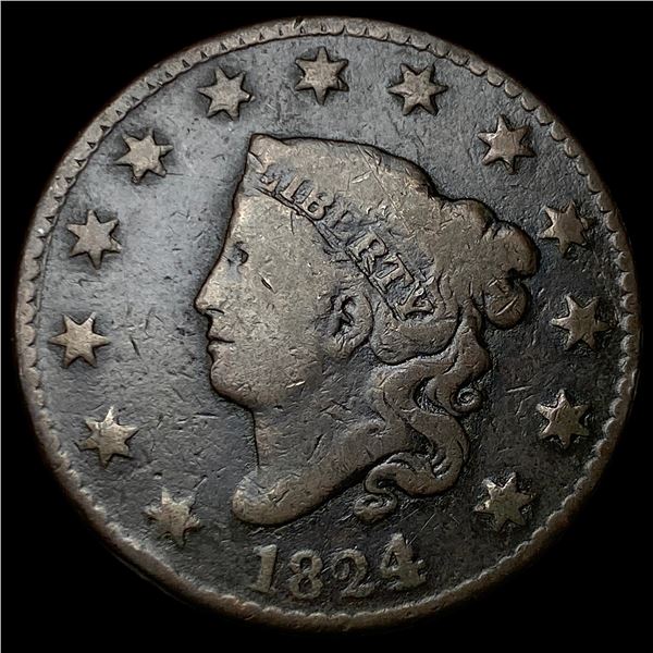 1824 Coronet Head Large Cent NICELY  CIRCULATED