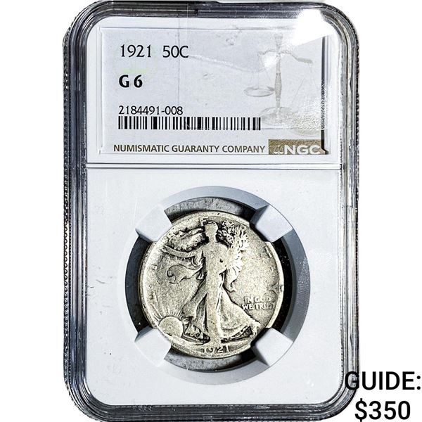 1921 Walking Liberty Half Dollar NGC G6