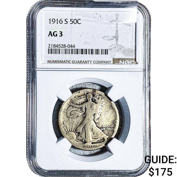 1916-S Walking Liberty Half Dollar NGC AG3