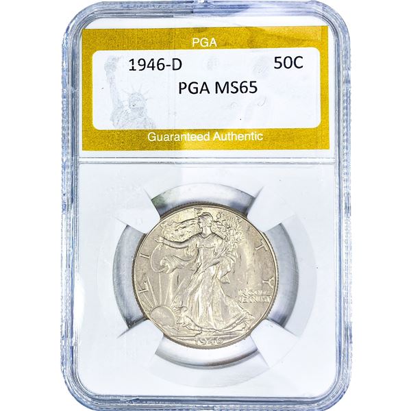 1946-D Walking Liberty Half Dollar PGA MS65