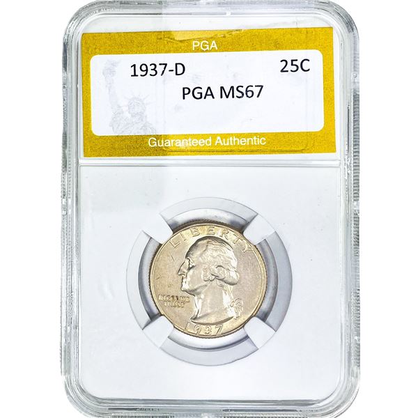 1937-D Washington Silver Quarter PGA MS67