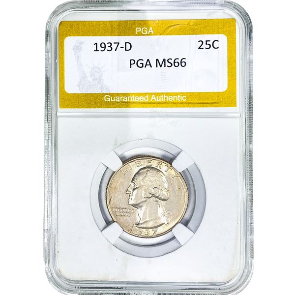 1937-D Washington Silver Quarter PGA MS66