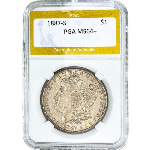 1887-S Morgan Silver Dollar PGA MS64+