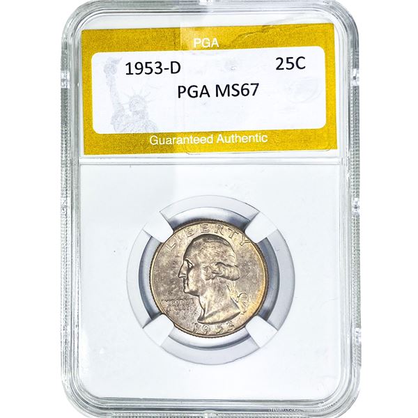 1953-D Washington Silver Quarter PGA MS67