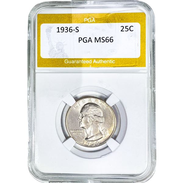 1936-S Washington Silver Quarter PGA MS66