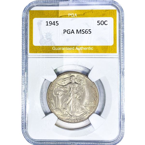 1945 Walking Liberty Half Dollar PGA MS65