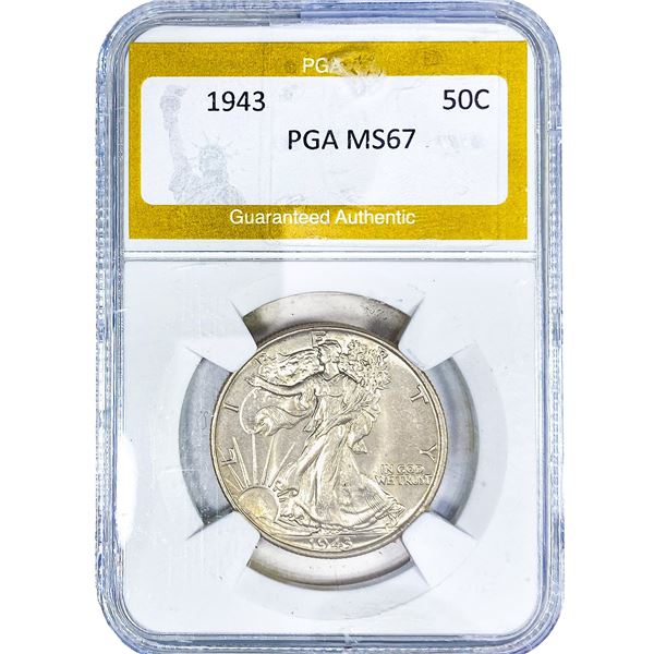 1943 Walking Liberty Half Dollar PGA MS67