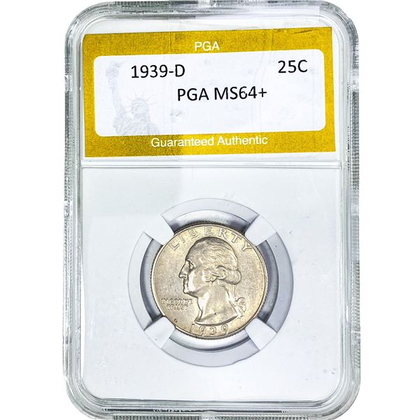 1939-D Washington Silver Quarter PGA MS64+