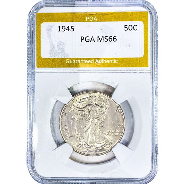 1945 Walking Liberty Half Dollar PGA MS66