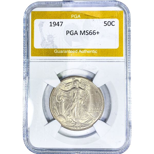 1947 Walking Liberty Half Dollar PGA MS66+