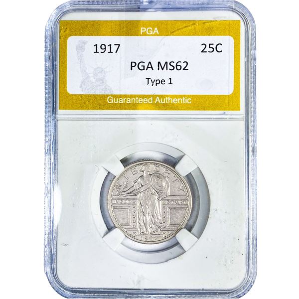 1917 Standing Liberty Quarter PGA MS62 Type 1