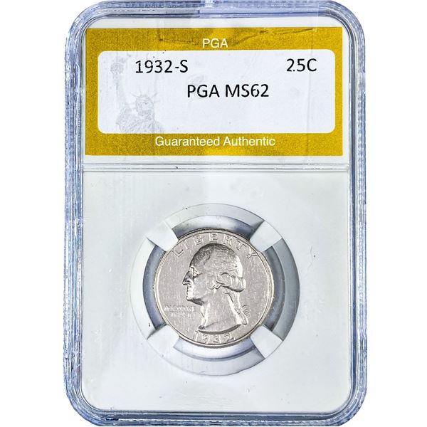 1932-S Washington Silver Quarter PGA MS62